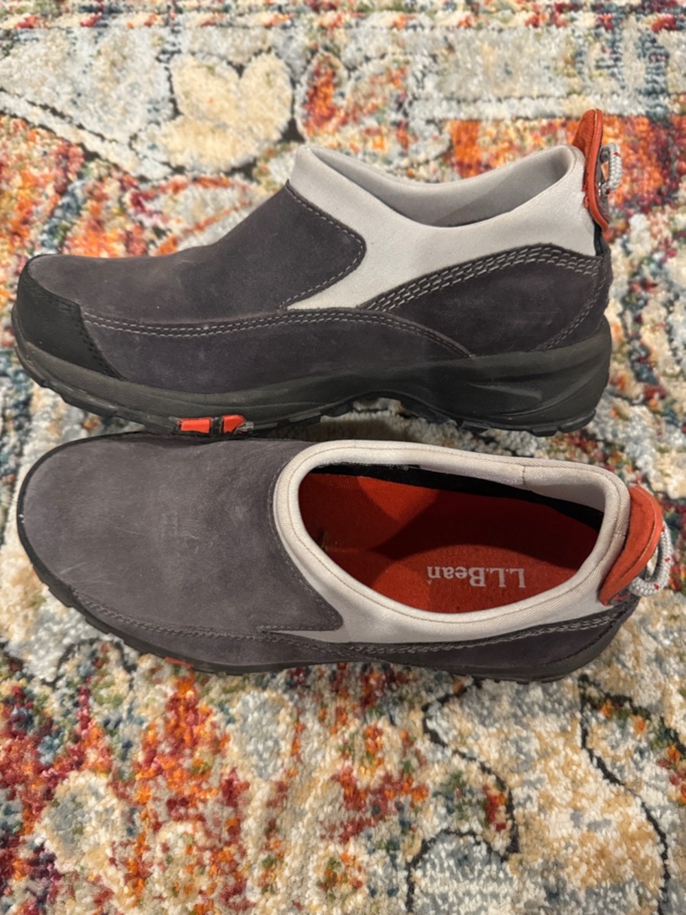 L.L. Bean Thinsulate Gray Suede Slip-On Loafers size 7 medium